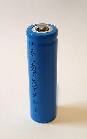 14500 3.7V 800mAh Rechargeable, Li-ion Battery, Button Top