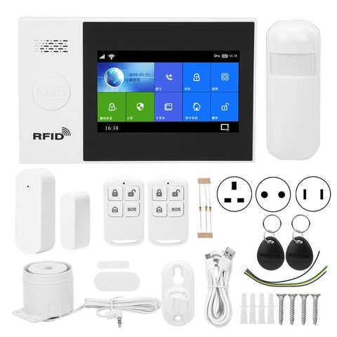 4G Wireless GSM Intruder Alarm.  Tuya WiFi GSM GPRS 4.3" Screen - Detectalarms