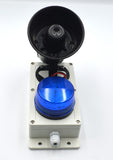 Front view of two tone siren and strobe.