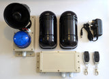 Alarm kit with infrared beams and siren /strobe
