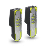A pair of perimeter alarm infrared detectors, rear view